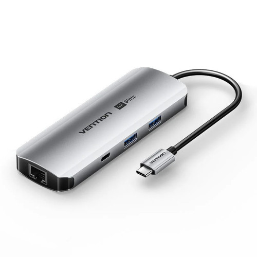 Док-Станция Vention USB-C to HDMI | USB-A x2 | USB-C | SD Card Reader | LAN |