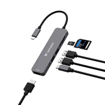 Dock Station Verbatim USB-C Essentials Multiport Hub 6 Port with card reader 32156 Dock Station Verbatim USB-C Essentials Multiport Hub 6 Port with card reader 32156