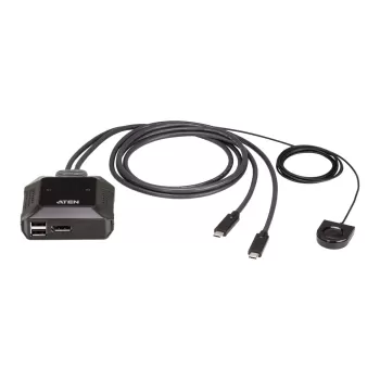 KVM switch ATEN US3312 2-Port USB-C 4K DisplayPort Cable KVM US3312 Color:black