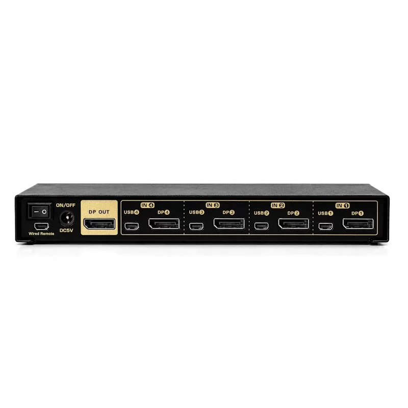 מתג KVM Gold Touch 4 Ports DisplayPort KVM Switch KVM-DP-4