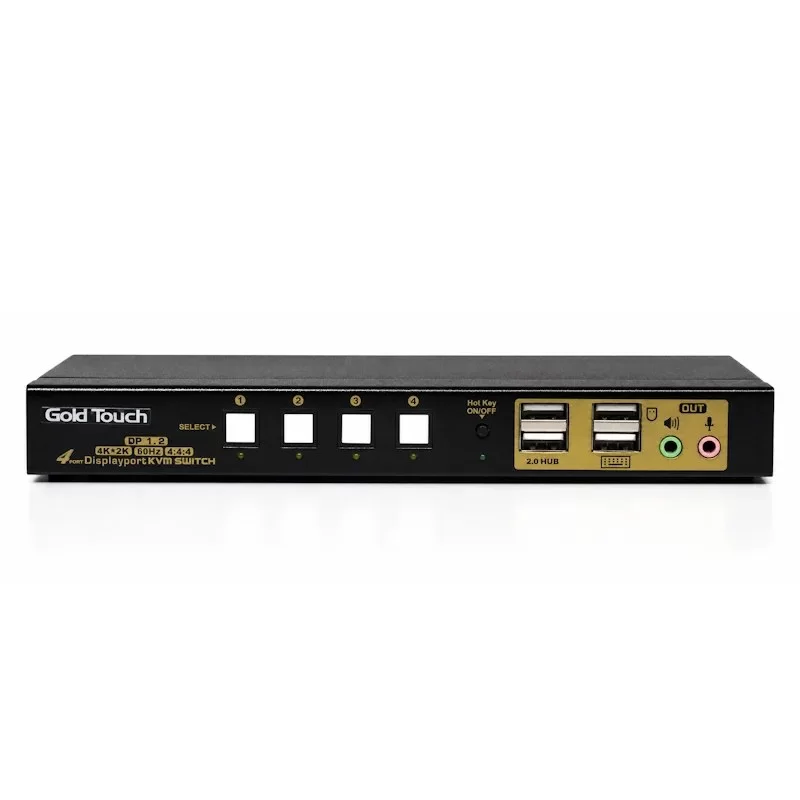 מתג KVM Gold Touch 4 Ports DisplayPort KVM Switch KVM-DP-4