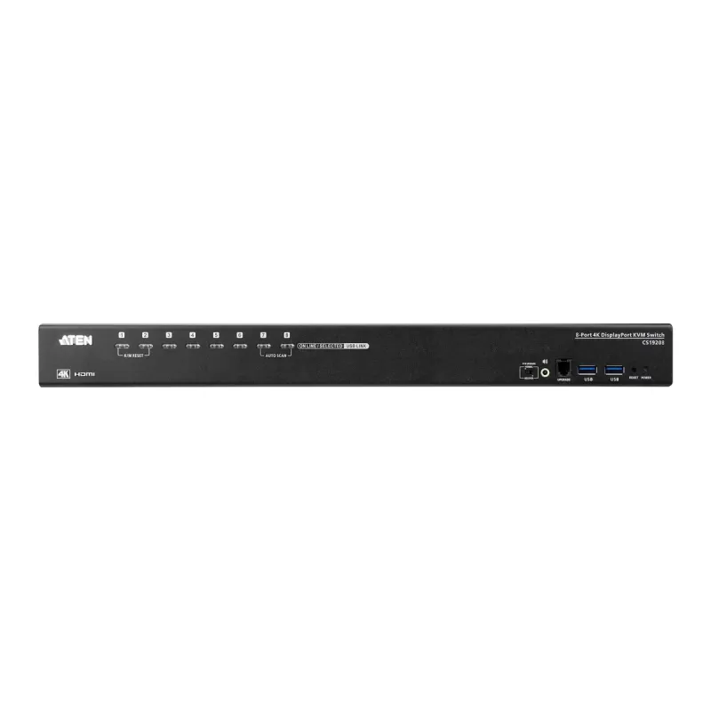 מתג KVM ATEN CS19208 8-Port USB 3.0 4K DisplayPort 1U CS19208 צבע שחור מתג KVM ATEN CS19208 8-Port USB 3.0 4K DisplayPort 1U CS19208 צבע שחור
