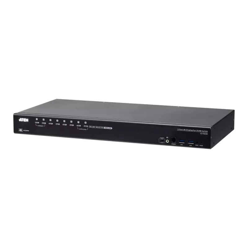 מתג KVM ATEN CS19208 8-Port USB 3.0 4K DisplayPort 1U CS19208 צבע שחור מתג KVM ATEN CS19208 8-Port USB 3.0 4K DisplayPort 1U CS19208 צבע שחור