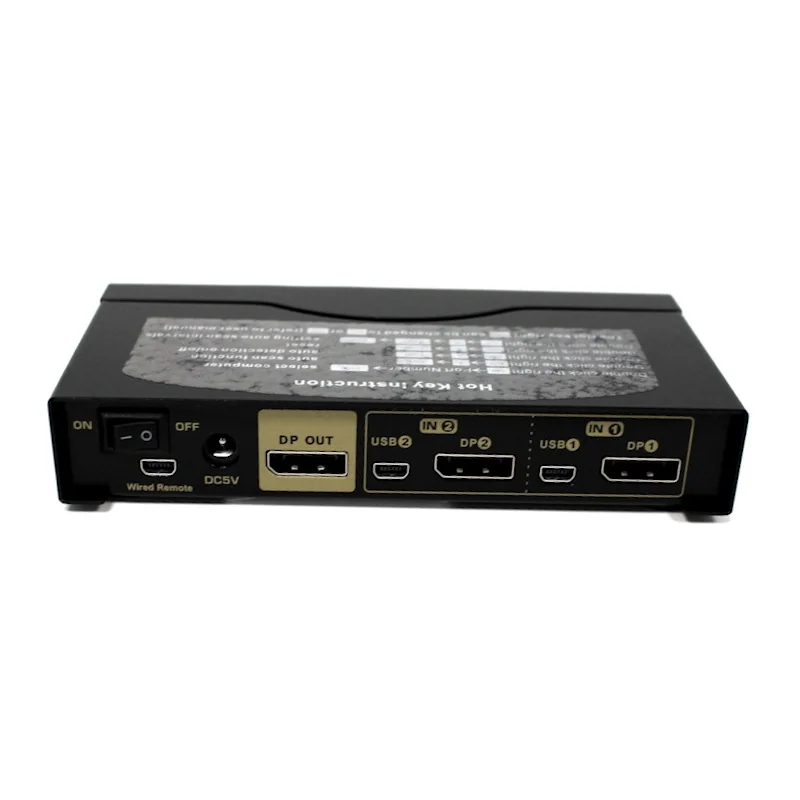 מתג KVM Gold Touch 2 Ports DisplayPort KVM Switch KVM-DP-2 צבע שחור מתג KVM Gold Touch 2 Ports DisplayPort KVM Switch KVM-DP-2 צבע שחור