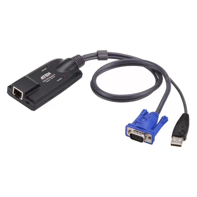מתג KVM ATEN USB VGA KVM Adapter KA7170 KA7170 צבע שחור