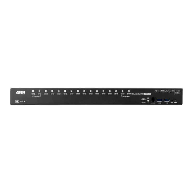 מתג KVM ATEN CS19216 16-Port USB 3.0 4K DisplayPort 1U CS19216 צבע שחור