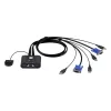 KVM switch ATEN CS22U 2-PORT USB VGA CABLE KVM CS22U Color:black