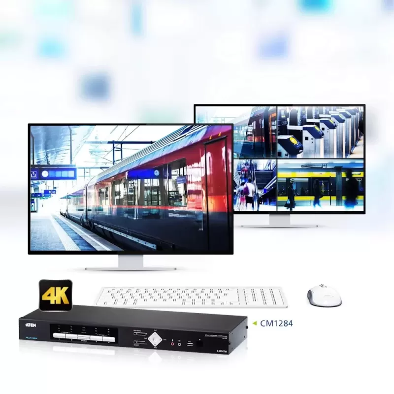 KVM switch ATEN CM1284 4-PORT USB HDMI QUAD KVM CM1284 Color:black