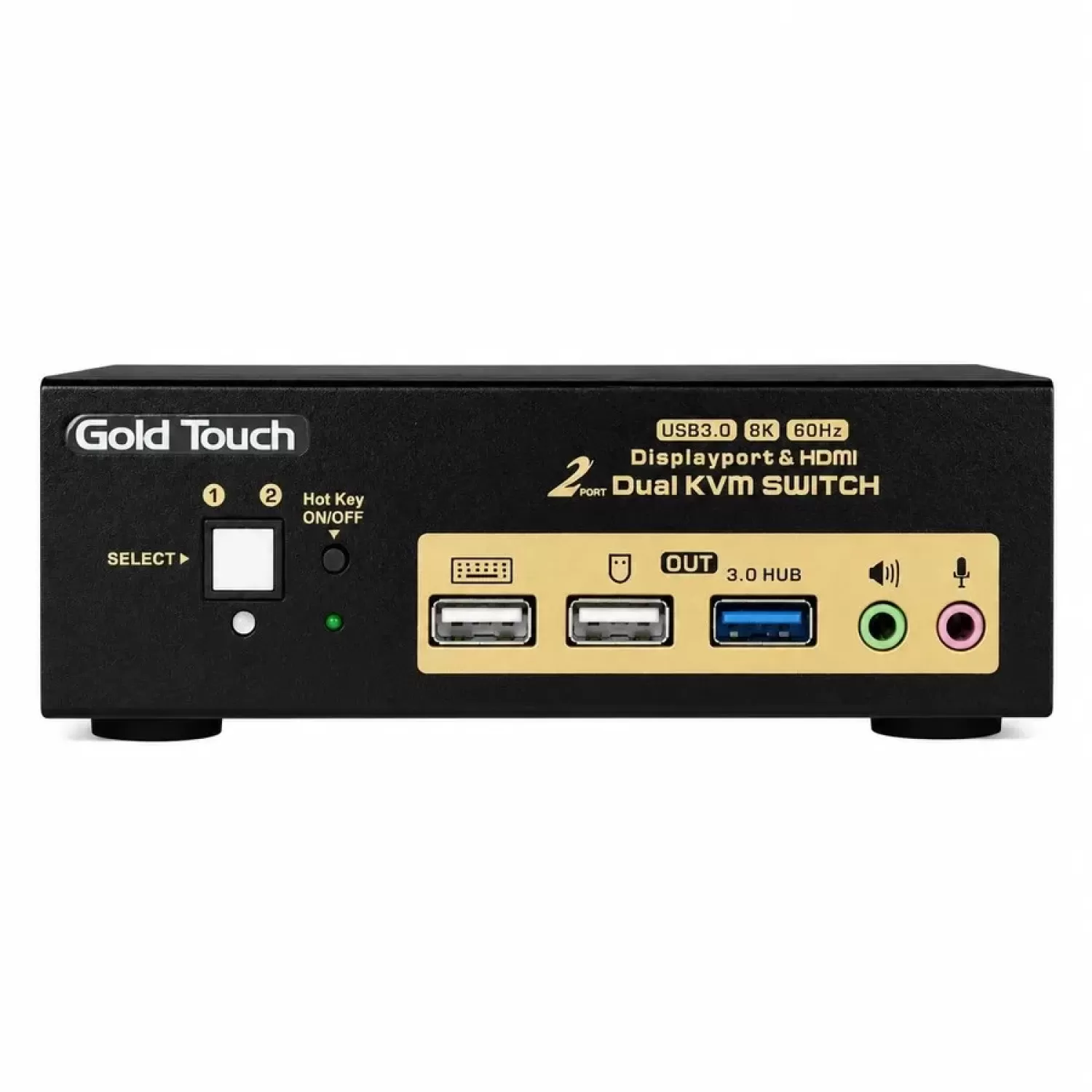 KVM switch Gold Touch 2 Ports Dual Monitor DP KVM KVM-DPHD-2-2-8K