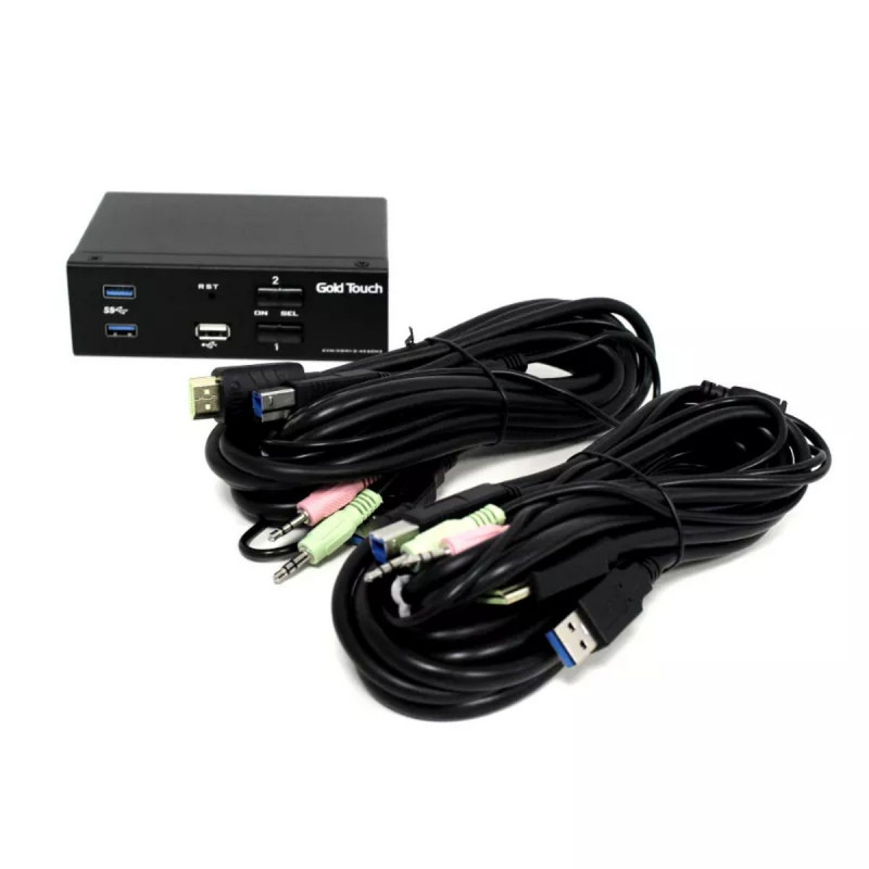 Switch Gold Touch HDMI KVM Switch 4K@60HZ USB3.0 - 2 ports KVM-HDMI-2-4K60HZ