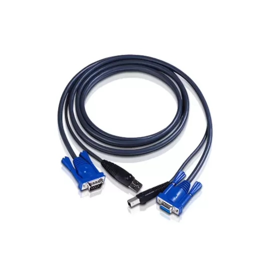 כבל KVM ATEN 2L-5002U 1.8M USB KVM Cable 2L-5002U 1.8M USB KVM Cable ATEN Black צבע שחור
