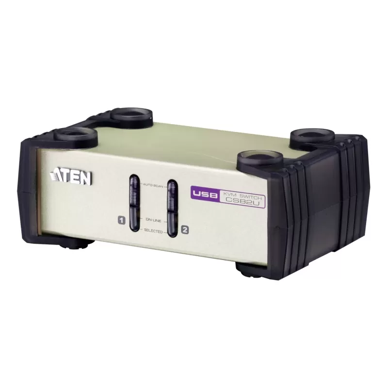 KVM-переключатель ATEN CS82U 2-Port PS/2-USB VGA KVM Switch CS82U Цвет:серый