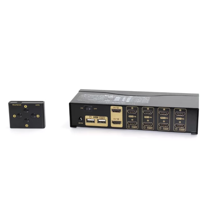 KVM-переключатель Gold Touch 4 Ports Dual HDMI KVM Switch KVM-HD-4-2