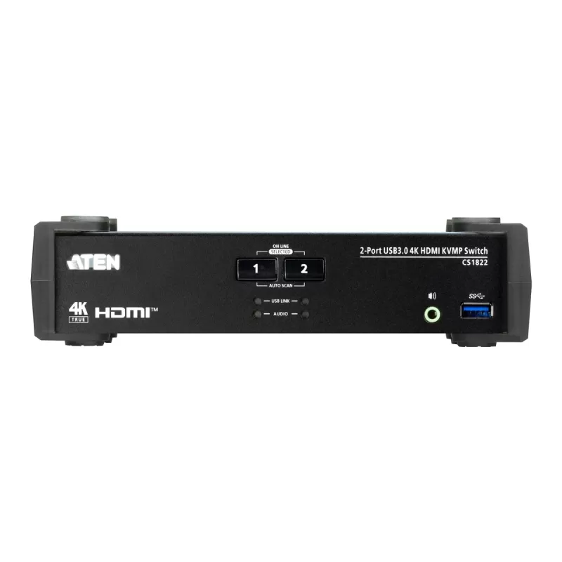 מתג KVM ATEN CS1822 2-Port USB 3.0 4K HDMI KVMP CS1822 צבע שחור