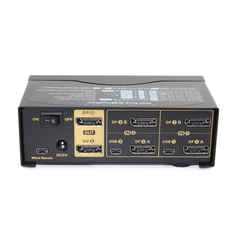 מתג KVM Gold Touch 2 Port Dual DP KVM Switch KVM-DP-2-2 מתג KVM Gold Touch 2 Port Dual DP KVM Switch KVM-DP-2-2