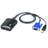 מתג KVM ATEN Laptop USB KVM Console Crash Cart Adapter IT Kit CV211CP CV211CP צבע שחור