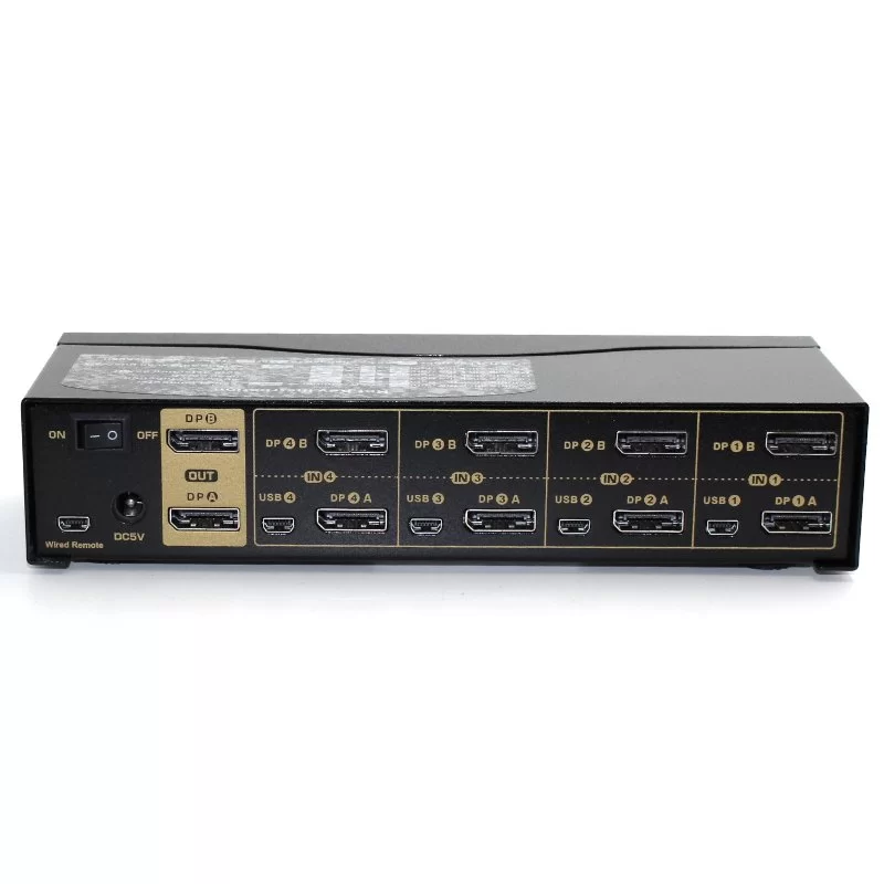 מתג KVM Gold Touch 4 Ports Dual DP KVM Switch KVM-DP-4-2