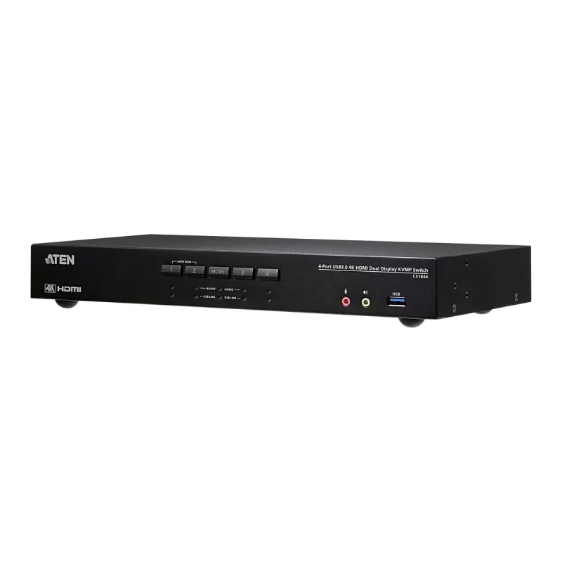 KVM switch ATEN CS1844 4-Port USB 3.0 4K HDMI Dual Display KVMP CS1844 Color:black