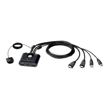KVM-переключатель ATEN CS22HF 2-Port USB FHD HDMI Cable KVM CS22HF Цвет:чёрный