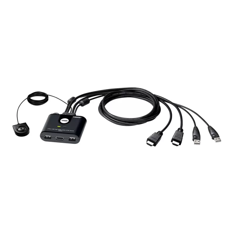 KVM-переключатель ATEN CS22HF 2-Port USB FHD HDMI Cable KVM CS22HF Цвет:чёрный