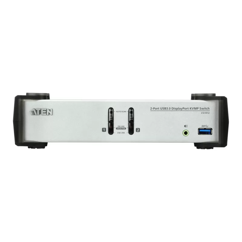מתג KVM ATEN CS1912 2-Port USB 3.0 DisplayPort KVMP CS1912 צבע כסוף