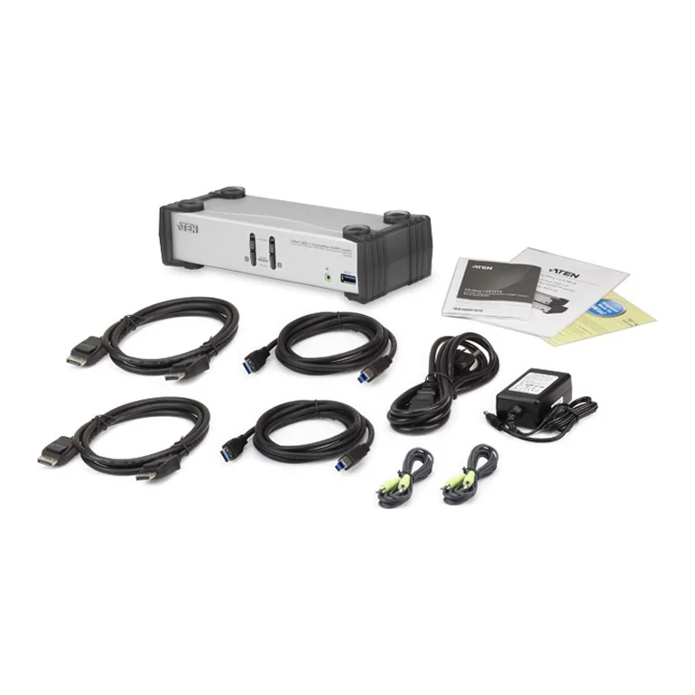 מתג KVM ATEN CS1912 2-Port USB 3.0 DisplayPort KVMP CS1912 צבע כסוף