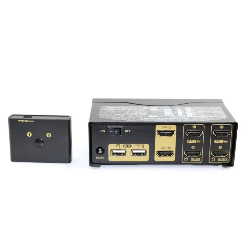 Коммутатор Gold Touch 2Port Dual HDMI KVM switch (with audio) KVM-HD-2-2
