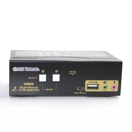 מתג Gold Touch 2Port Dual HDMI KVM switch (with audio) KVM-HD-2-2