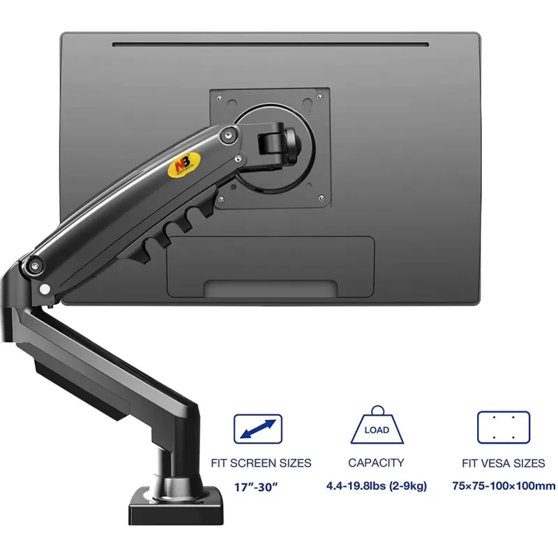 זרוע שולחנית למסך מחשב North Bayou Desk Mount Stand Full Motion Swivel Monitor Arm with Gas Spring for 17-30''Monitors(Within 4.4lbs to 19.8lbs) זרוע שולחנית למסך מחשב North Bayou Desk Mount Stand Full Motion Swivel Monitor Arm with Gas Spring for 17-30''Monitors(Within 4.4lbs to 19.8lbs)