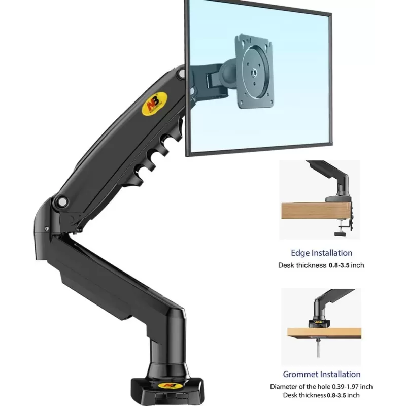 זרוע שולחנית למסך מחשב North Bayou Desk Mount Stand Full Motion Swivel Monitor Arm with Gas Spring for 17-30''Monitors(Within 4.4lbs to 19.8lbs) זרוע שולחנית למסך מחשב North Bayou Desk Mount Stand Full Motion Swivel Monitor Arm with Gas Spring for 17-30''Monitors(Within 4.4lbs to 19.8lbs)
