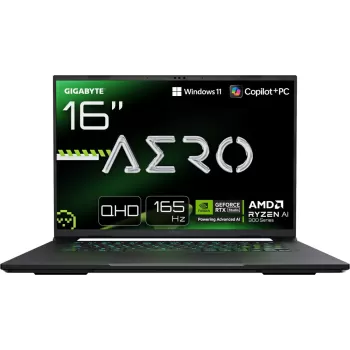 מחשב נייד גיימינג Gigabyte AERO X16 2WH; Copilot+ PC 2WHA3EEC64AH AMD Ryzen AI 9 HX 370 16" WQXGA IPS 32GB RTX 5070 SSD:1TB Windows 11 צבע שחור - יבואן רשמי