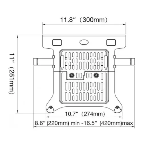 Адаптер для ноутбуков 10–17" для эргономичного кронштейна North Bayou Adapter for 10-17 inch laptop to ergometric arm FP-2 Цвет:чёрный