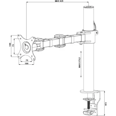 זרוע למסך IIYAMA Single Desktop Arm Desk Clamp DS1001C-B1