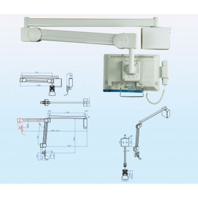 Medical and Hospital Monitor Arm Wall Mount up to 8kg IPPON IPMA98104WM