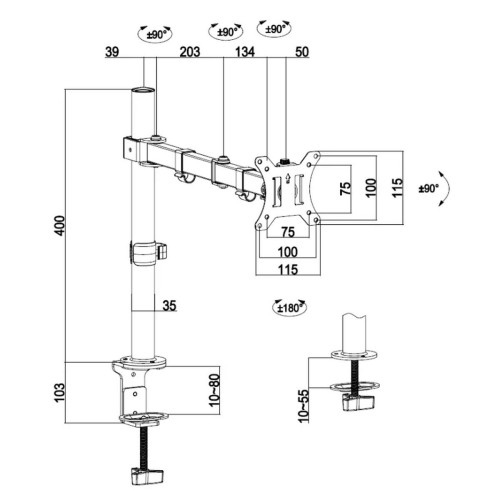 Настольный кронштейн для монитора Gold Touch Single Monitor Mount AR-D28