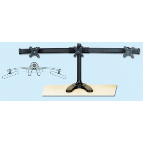 Three-Monitor Arm with One Joint Each Monitor up to 8kg with Desk Stand IPPON