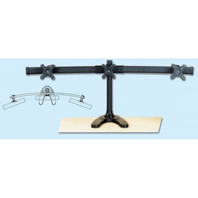 Three-Monitor Arm with One Joint Each Monitor up to 8kg with Desk Stand IPPON