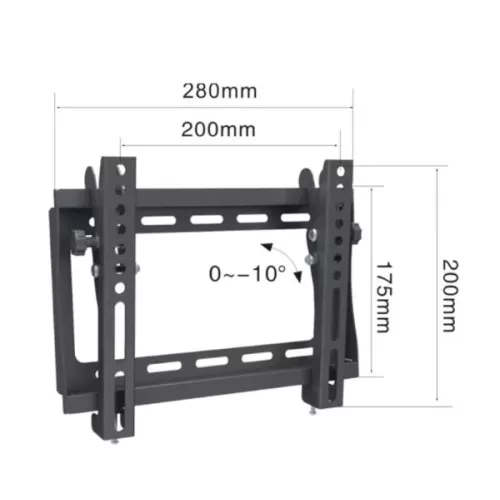 מתקן תליה צמוד קיר עם הטיה למסך משקל מקסימלי audio line Wall-mounted screen tilting mount, maximum weight 3 kg LCD-200T צבע שחור