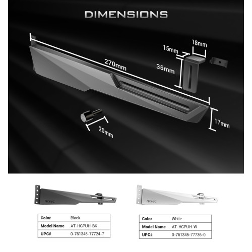 Antec GPU Holder Dagger white 0-761345-77736-0