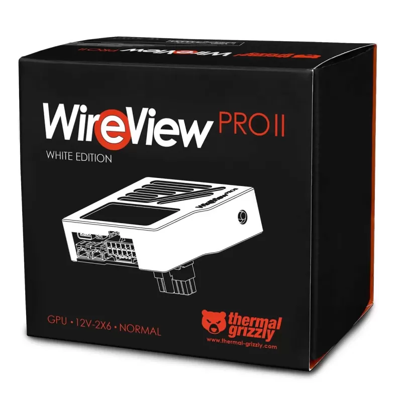 מתאם לכרטיס מסך Thermal Grizzly WireView Pro II GPU 12V-2x6 Normal TFT-IPS Display לבן TG-WV-P2-H19N-W