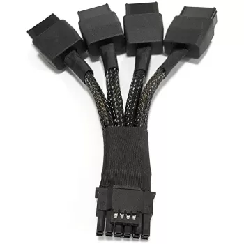 כבל מתאם חשמל לכרטיס מסך 12VHPWR PCIe 5.0 Power Adapter Cable to 4x 8-Pin צבע שחור