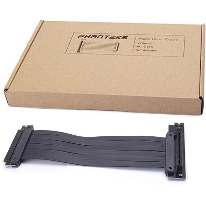 כבל ריזר לכרטיס מסך Phanteks PCIe x16 Riser Cable 220mm 90 Degree PH-CBRS_FL22