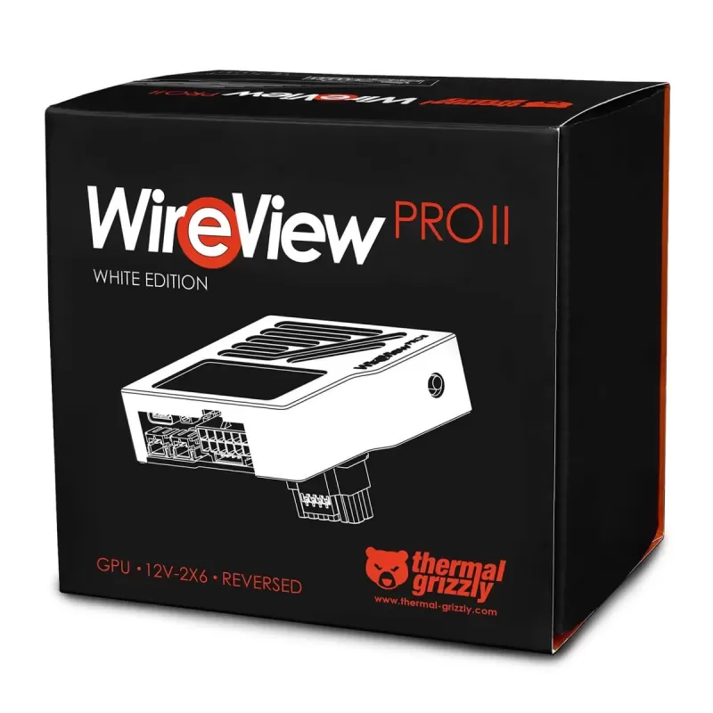 מתאם לכרטיס מסך Thermal Grizzly WireView Pro II GPU 12V-2x6 Reversed TFT-IPS Display לבן TG-WV-P2-H19R-W