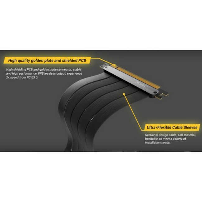 Graphics card extender Antec PCI-E 4.0 Riser Cable With Bracket black