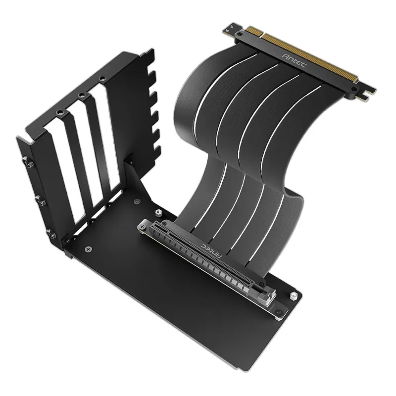 Райзер-кабель для видеокарты Antec PCIe 4.0 Riser Cable + Vertical Bracket Kit 200mm 0-761345-77707-0 Цвет:чёрный
