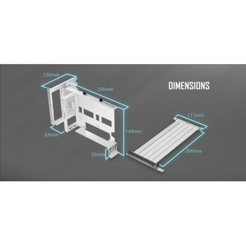 Antec PCIE4 Vertical GPU Bracket לבן 0-761345-77719-3 Antec PCIE4 Vertical GPU Bracket לבן 0-761345-77719-3