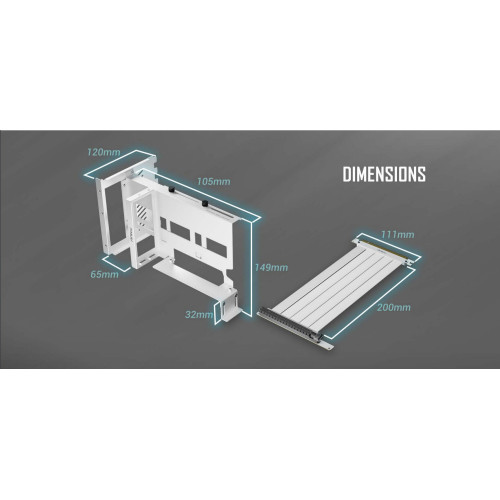Antec PCIE4 Vertical GPU Bracket לבן 0-761345-77719-3