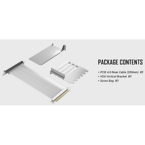 Удлинитель для видеокарты Antec PCI-E 4.0 Riser Cable With Bracket белый