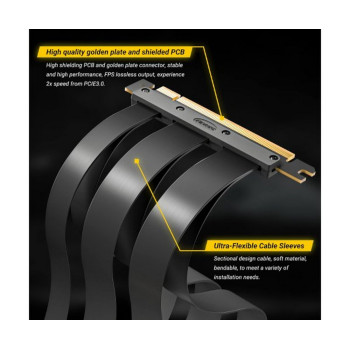 מאריך לכרטיס מסך Antec PCIE 4.0 Riser Cable שחור 0-761345-77720-9 מאריך לכרטיס מסך Antec PCIE 4.0 Riser Cable שחור 0-761345-77720-9