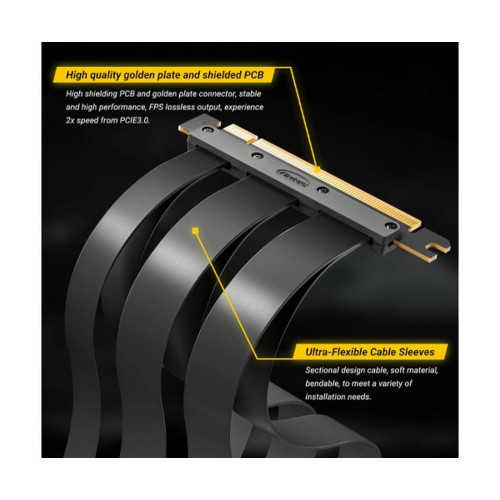 Удлинитель для видеокарты Antec PCIE 4.0 Riser Cable черный 0-761345-77720-9